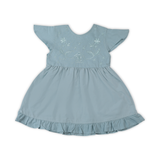 Girls Half Sleeves Embroidered Frock - Light Blue, Girls Frocks, Chase Value, Chase Value