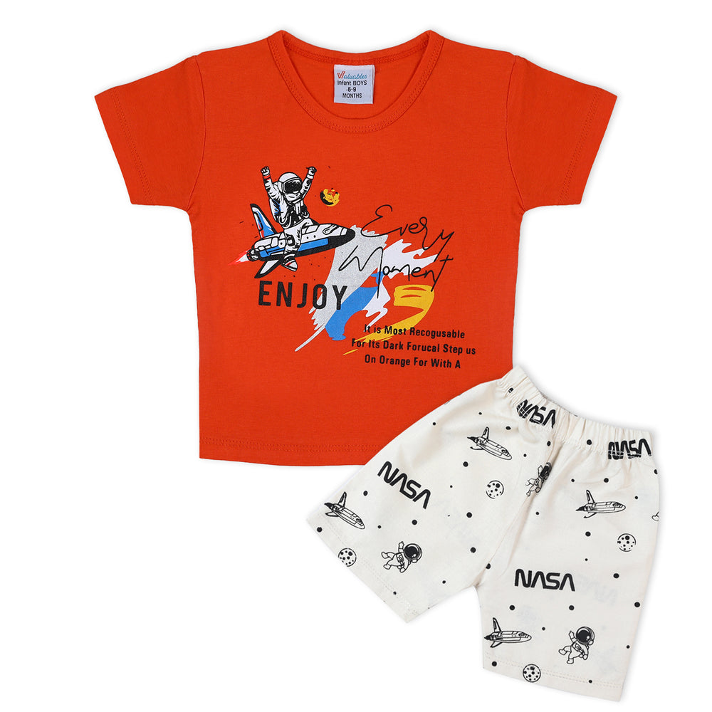 Valuable Newborn Boys Half Sleeves Suit - Orange, Newborn Boys Sets & Suits, Chase Value, Chase Value