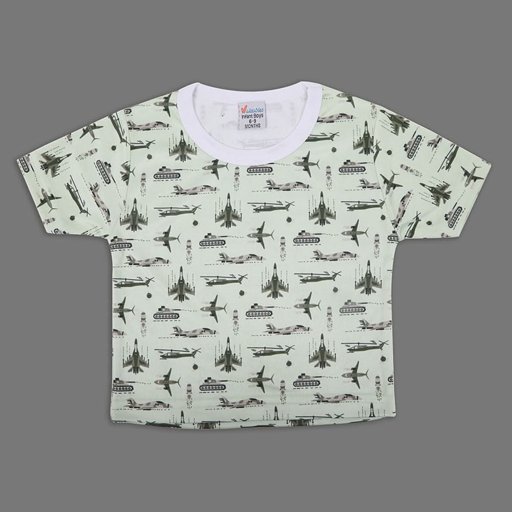 Valuables Newborn Boys Independence Day T-Shirt - Light Green, Newborn Boys Shirts & T-Shirts, Chase Value, Chase Value