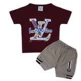 Valuable Newborn Boys Half Sleeves Suit - Maroon, Newborn Boys Sets & Suits, Chase Value, Chase Value