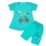 Valuable Girls Half Sleeves Suit - Cyan, Girls Suits, Chase Value, Chase Value
