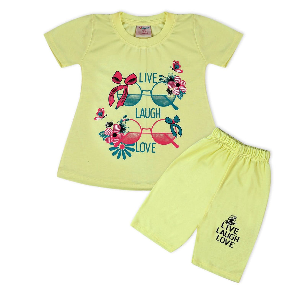 Valuable Girls Half Sleeves Suit - Yellow, Girls Suits, Chase Value, Chase Value