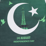 Valuable Girls Independence Day Half Sleeves T-Shirt - Green & White, Girls T-Shirts, Chase Value, Chase Value