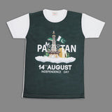 Valuable Girls Independence Day Half Sleeves T-Shirt - Green & White, Girls T-Shirts, Chase Value, Chase Value