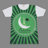 Valuable Girls Independence Day Half Sleeves T-Shirt - Green & White, Girls T-Shirts, Chase Value, Chase Value