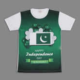 Valuable Girls Independence Day Half Sleeves T-Shirt - Green & White, Girls T-Shirts, Chase Value, Chase Value