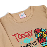 Girls Full Sleeves T-Shirt - Beige, Girls T-Shirts, Chase Value, Chase Value