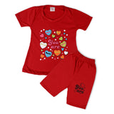 Valuable Girls Half Sleeves Suit - Red, Girls Suits, Chase Value, Chase Value
