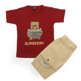 Boys Half Sleeves Short Suit - Maroon, Boys Sets & Suits, Chase Value, Chase Value