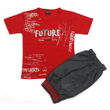 Boys Half Sleeves Short Suit - Red, Boys Sets & Suits, Chase Value, Chase Value
