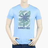Men's Half Sleeves Round Neck Printed T-Shirt - Blue, Men's T-Shirts & Polos, Chase Value, Chase Value