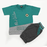 Boys Half Sleeves Short Suit - Steel Blue, Boys Sets & Suits, Chase Value, Chase Value