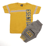 Boys Half Sleeves Short Suit - Mustard, Boys Sets & Suits, Chase Value, Chase Value