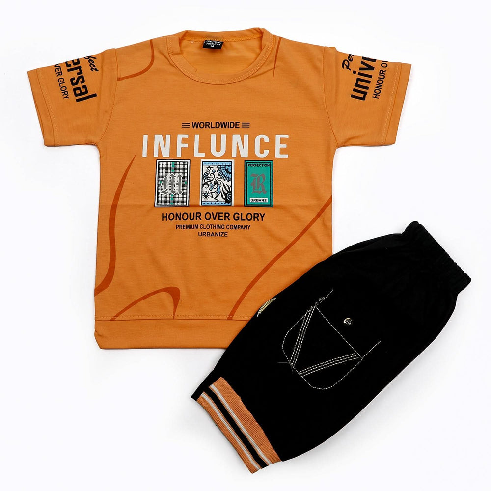 Boys Half Sleeves Short Suit - Orange, Boys Sets & Suits, Chase Value, Chase Value