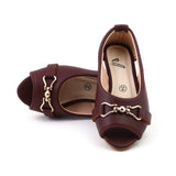 Girls Peeptoe - Maroon, Girls Peeptoe, Chase Value, Chase Value