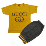 Boys Half Sleeves Short Suit - Mustard, Boys Sets & Suits, Chase Value, Chase Value