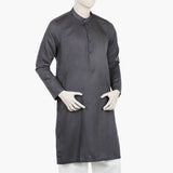 Men's Slim Fit Plain Kurta - Charcoal, Men's Kurtas, Chase Value, Chase Value