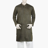 Men's Slim Fit Embroidered Kurta - Olive Green, Men's Kurtas, Chase Value, Chase Value