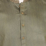 Men's Slim Fit Embroidered Kurta - Olive Green, Men's Kurtas, Chase Value, Chase Value