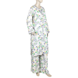 Women's Printed Linen Co-Ord Set - White, Women Co-Ord Set, Chase Value, Chase Value
