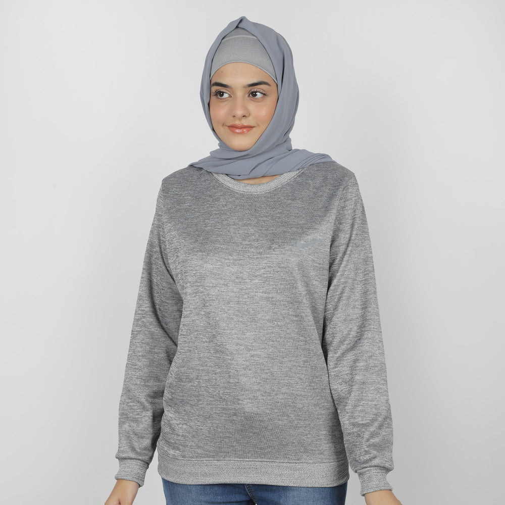 Women's Full Sleeves Sweat Shirt - Grey, Women Sweatshirts & Hoodies, Chase Value, Chase Value