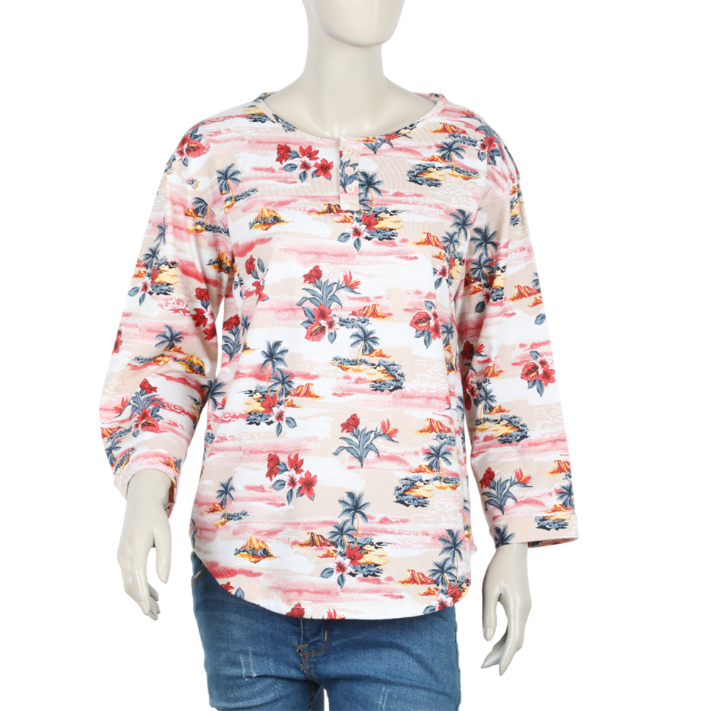 Women's Full Sleeves Printed Top - Multi Color, Women T-Shirts & Tops, Chase Value, Chase Value