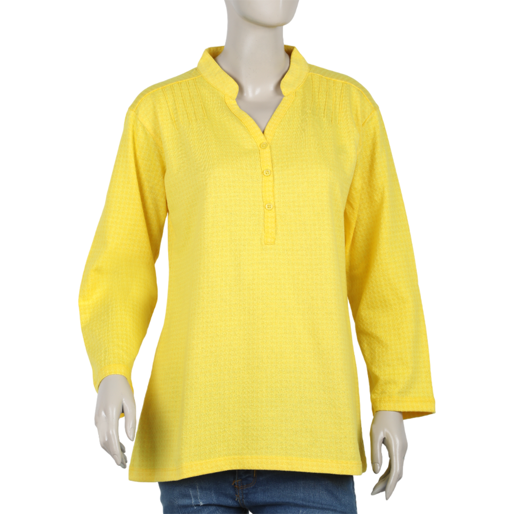 Women's Full Sleeves Printed Top - Yellow, Women T-Shirts & Tops, Chase Value, Chase Value