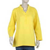 Women's Full Sleeves Printed Top - Yellow, Women T-Shirts & Tops, Chase Value, Chase Value