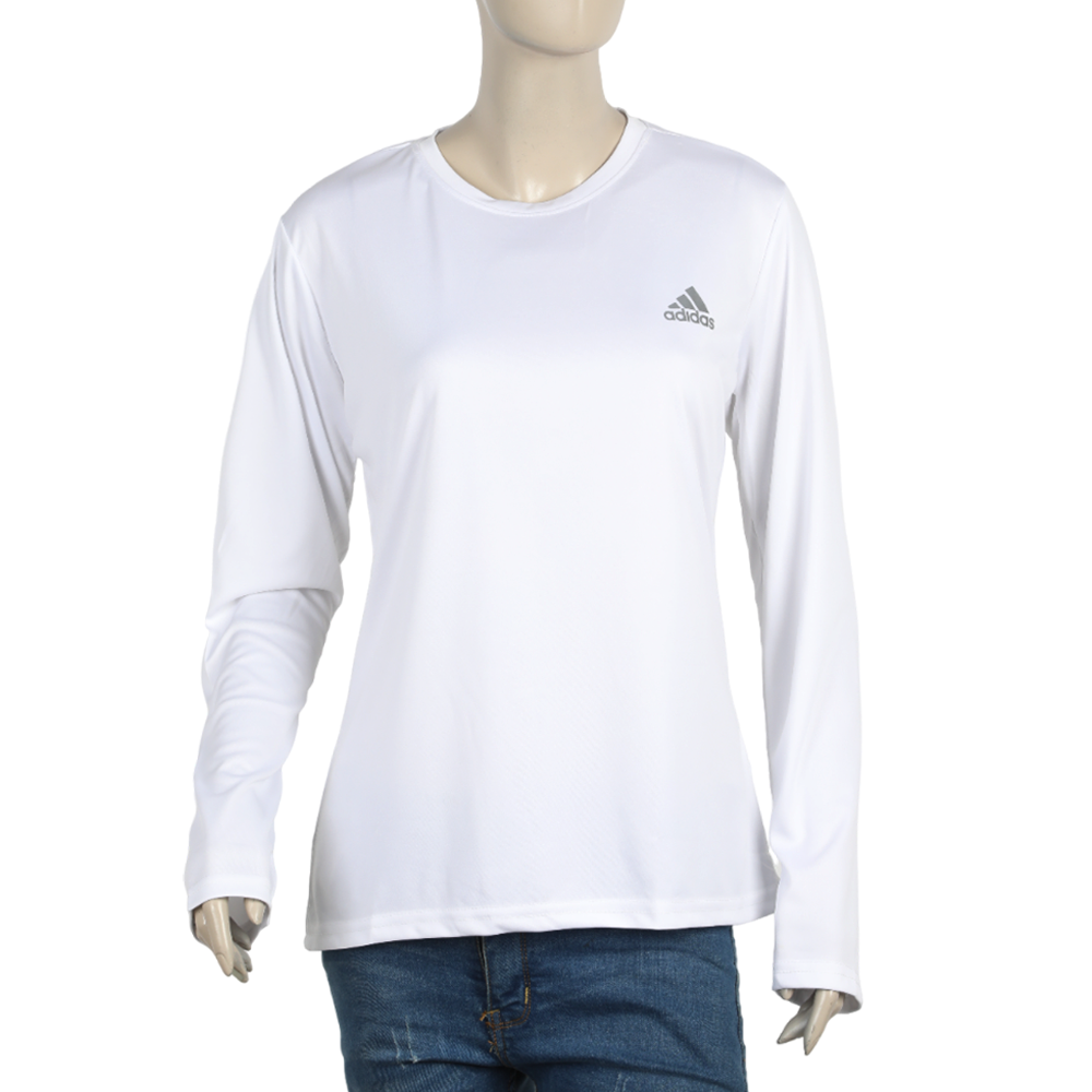 Women's Full Sleeves T-Shirt - White, Women T-Shirts & Tops, Chase Value, Chase Value