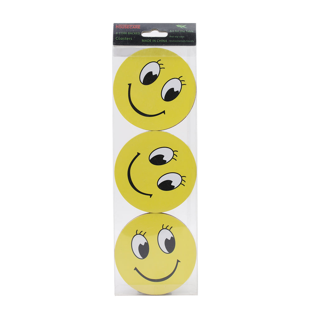 Wooden Emoji Tea Coaster 6Pcs, Thermos & Mug, Chase Value, Chase Value