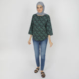 Women's Full Sleeves Printed Top - Dark Green, Women T-Shirts & Tops, Chase Value, Chase Value