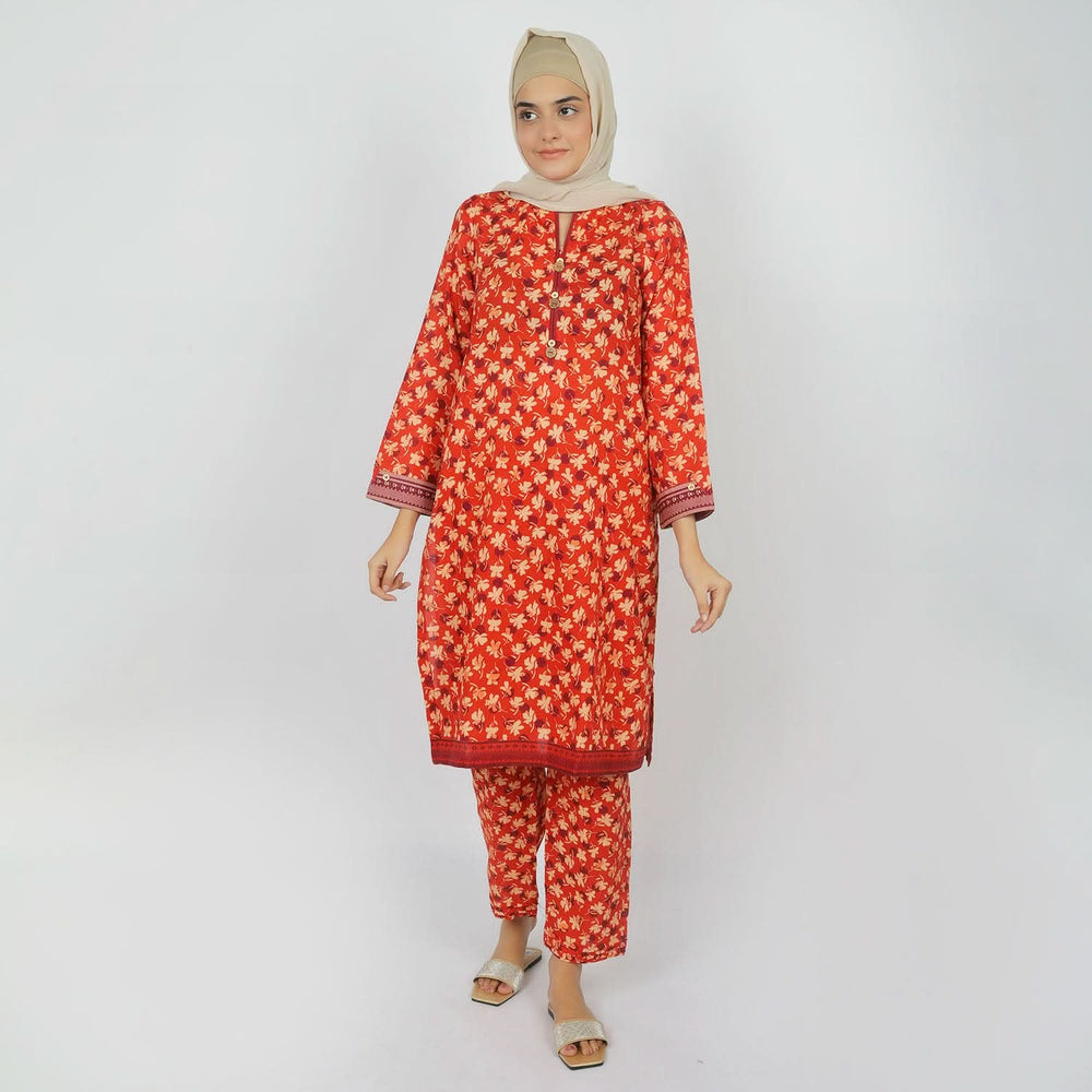 Eminent Women's Printed khaddar 2pcs Suit - Rust, Women Shalwar Suits, Eminent, Chase Value