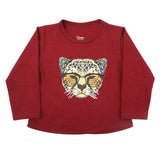 Newborn Girls Full Sleeves T-Shirt - Maroon, Newborn Girls T-Shirts, Chase Value, Chase Value
