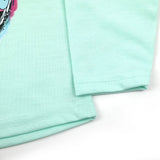 Newborn Girls Full Sleeves T-Shirt - Cyan, Newborn Girls T-Shirts, Chase Value, Chase Value