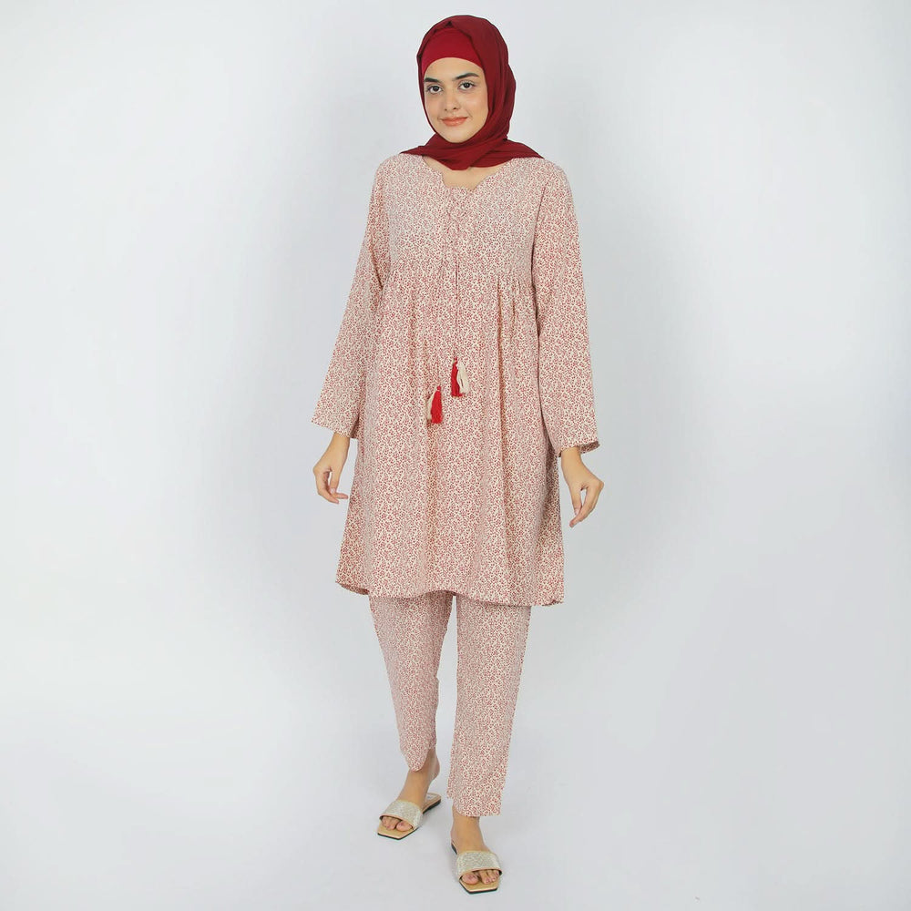 Women's Linen Printed Co-Ord Set - Fawn, Women Co-Ord Set, Chase Value, Chase Value
