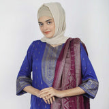 Women's Printed Stitched 03pcs Suit - Dark Blue, Women Shalwar Suits, Chase Value, Chase Value