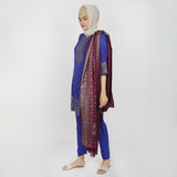 Women's Printed Stitched 03pcs Suit - Dark Blue, Women Shalwar Suits, Chase Value, Chase Value
