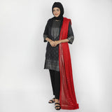 Women's Printed Stitched 03pcs Suit - Black, Women Shalwar Suits, Chase Value, Chase Value