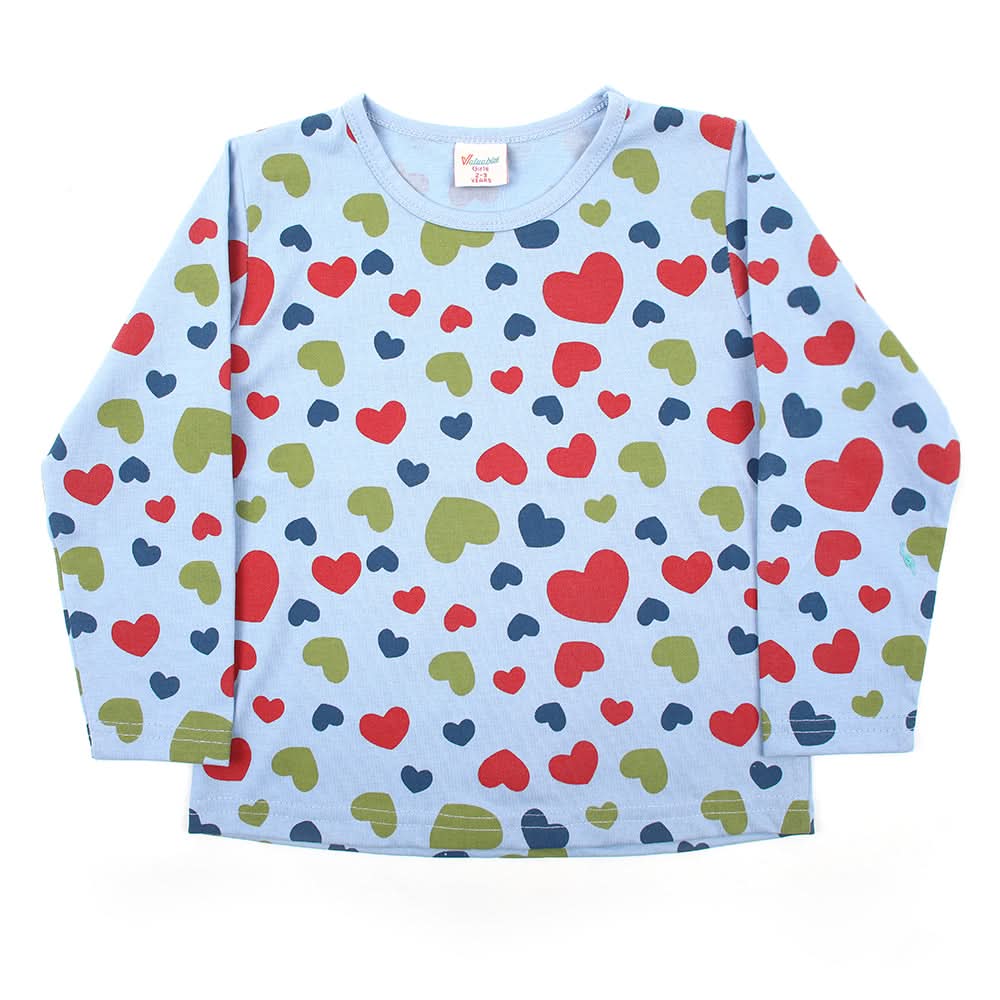 Girls Full Sleeves T-Shirt - Blue, Girls T-Shirts, Chase Value, Chase Value