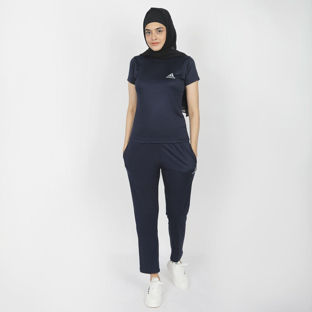 Women's Half Sleeves Track Suit - Navy Blue, Women Two Piece Outfit, Chase Value, Chase Value