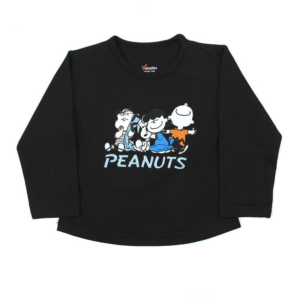 Newborn Girls Full Sleeves T-Shirt - Black, Newborn Girls T-Shirts, Chase Value, Chase Value