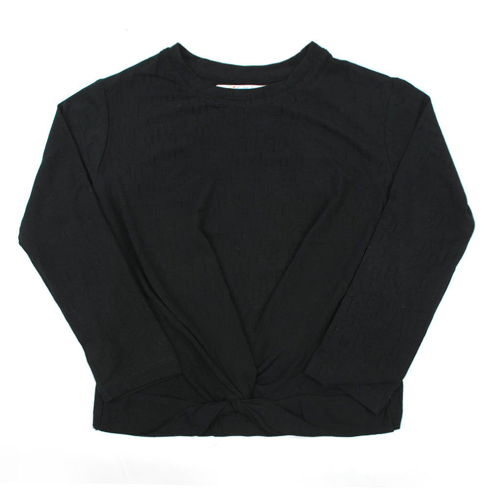 Girls Knitted Top - Black, Girls Tops, Chase Value, Chase Value