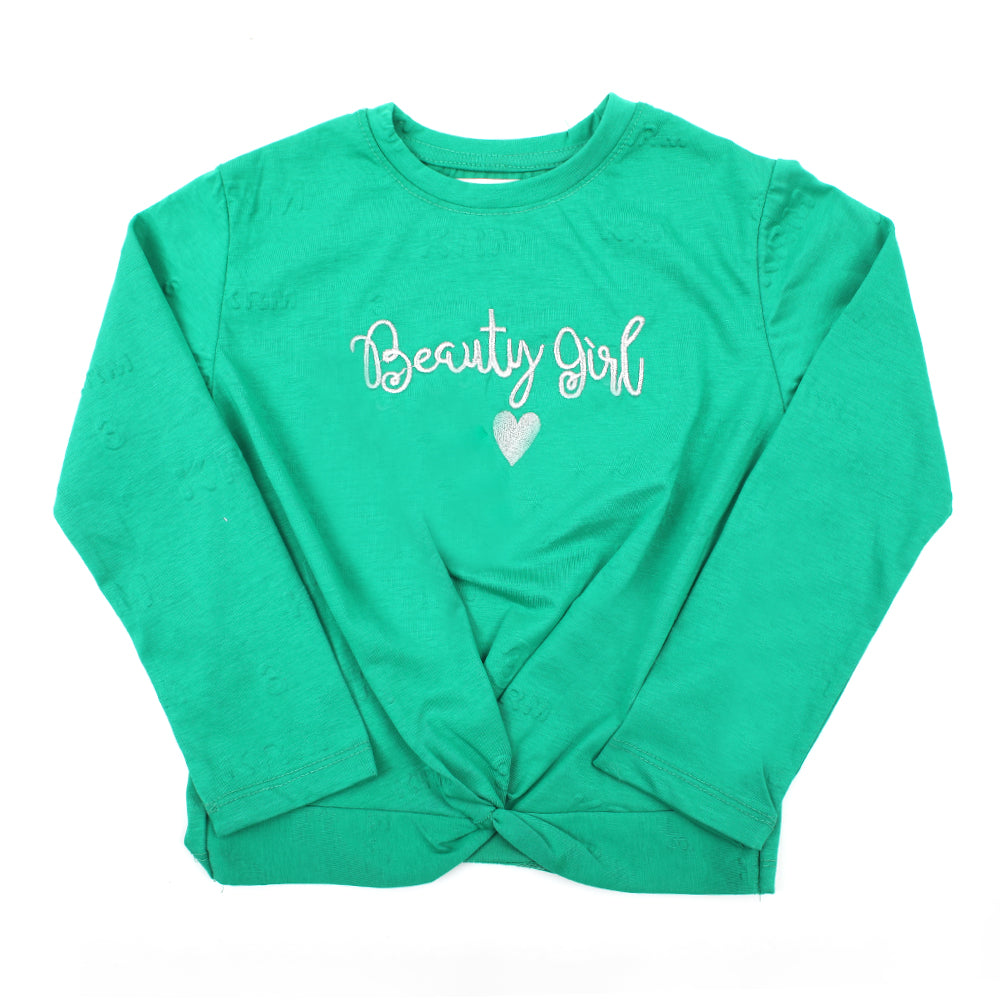 Girls Knitted Top - Green, Girls Tops, Chase Value, Chase Value