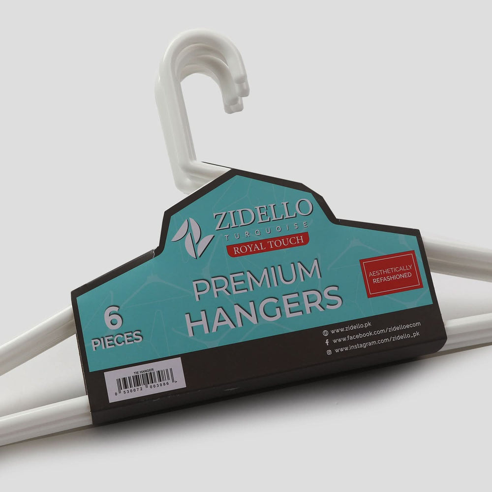 Zidello Tie Hanger - Pack Of 06 - White, Hanger, Chase Value, Chase Value