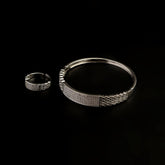 Women's Fancy Kara With Ring - Silver, Women Bangles & Bracelets, Chase Value, Chase Value