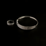 Women's Fancy Kara With Ring - Silver, Women Bangles & Bracelets, Chase Value, Chase Value