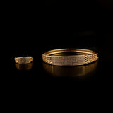 Women's Fancy Kara With Ring - Golden, Women Bangles & Bracelets, Chase Value, Chase Value