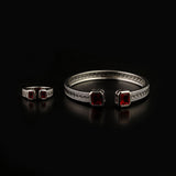 Women's Fancy Kara With Ring - Silver, Women Bangles & Bracelets, Chase Value, Chase Value