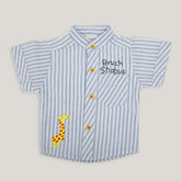 Newborn Boy Casual Half Sleeves Shirt - Stripe Blue, Newborn Boys Shirts & T-Shirts, Chase Value, Chase Value
