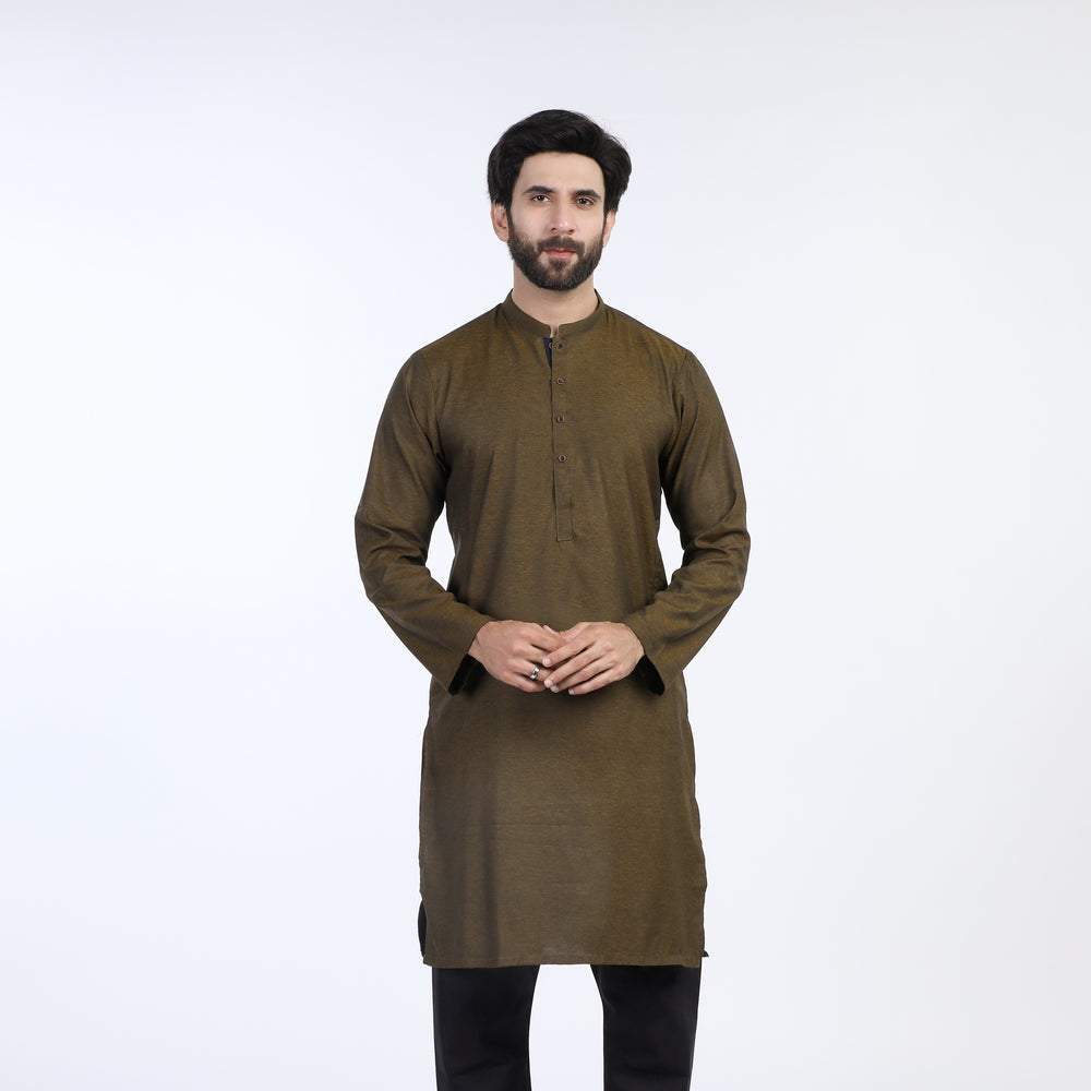 Men's Slim Fit Kurta - Tobacco, Men's Kurtas, Chase Value, Chase Value
